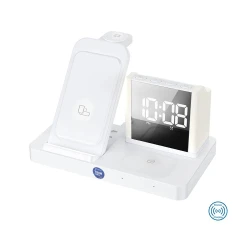 Беспроводное зарядное устройство с часами Time Dock, TM TEG с вашим лого